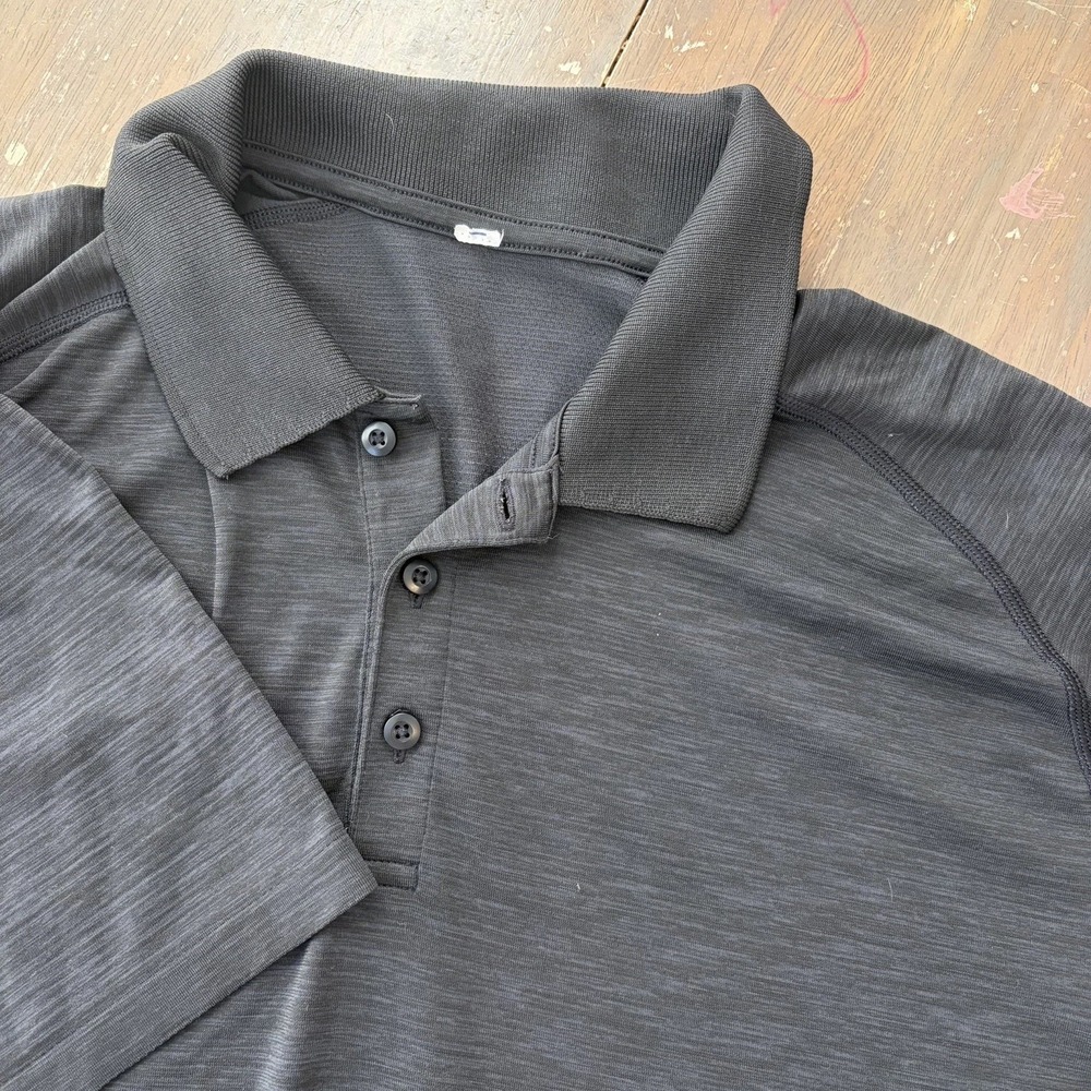 Lululemon Metal Vent Tech Black Polo Shirt Mens XXL Short Sleeve Casual Golf